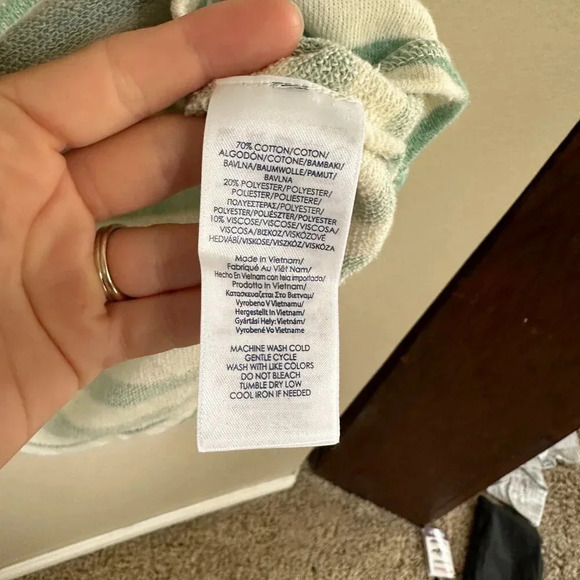 Green Striped Hoodie Sweater - Picture 5 of 6